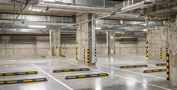 Underground parking with the access to the floor